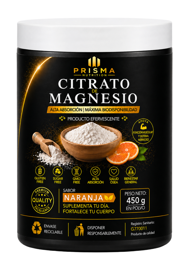CITRATO DE MAGNESIO PRIME SABOR NARANJA 450GR - PRISMA NUTRITION